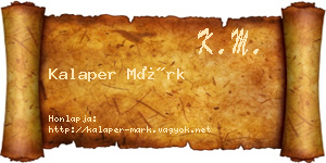 Kalaper Márk névjegykártya